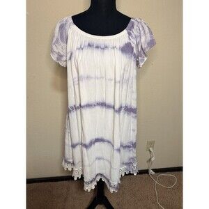 Altard State Women’s Medium Flowy Dress Embroidered Hem Boho Peasant Medium